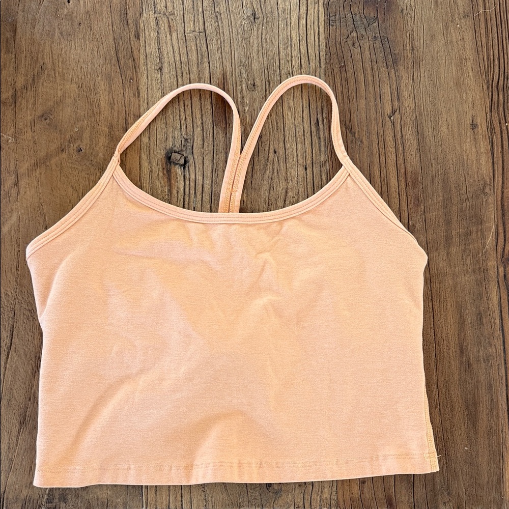 Peach Spaghetti Strap Crop Top